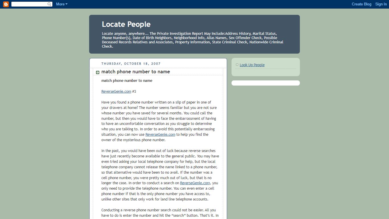 Locate People: match phone number to name - Blogger